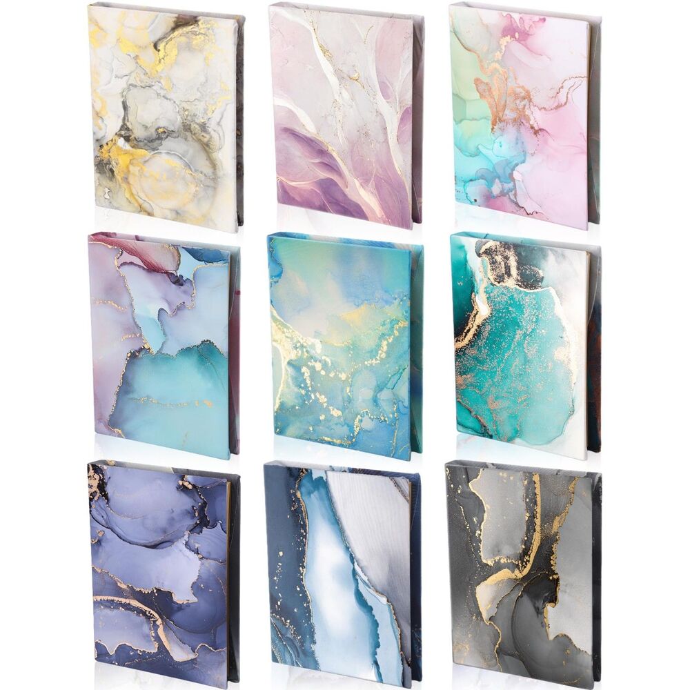 Set of 9 Stretchable Fabric Book Covers Textbooks Hardcover 9 x 11 Inches Marble